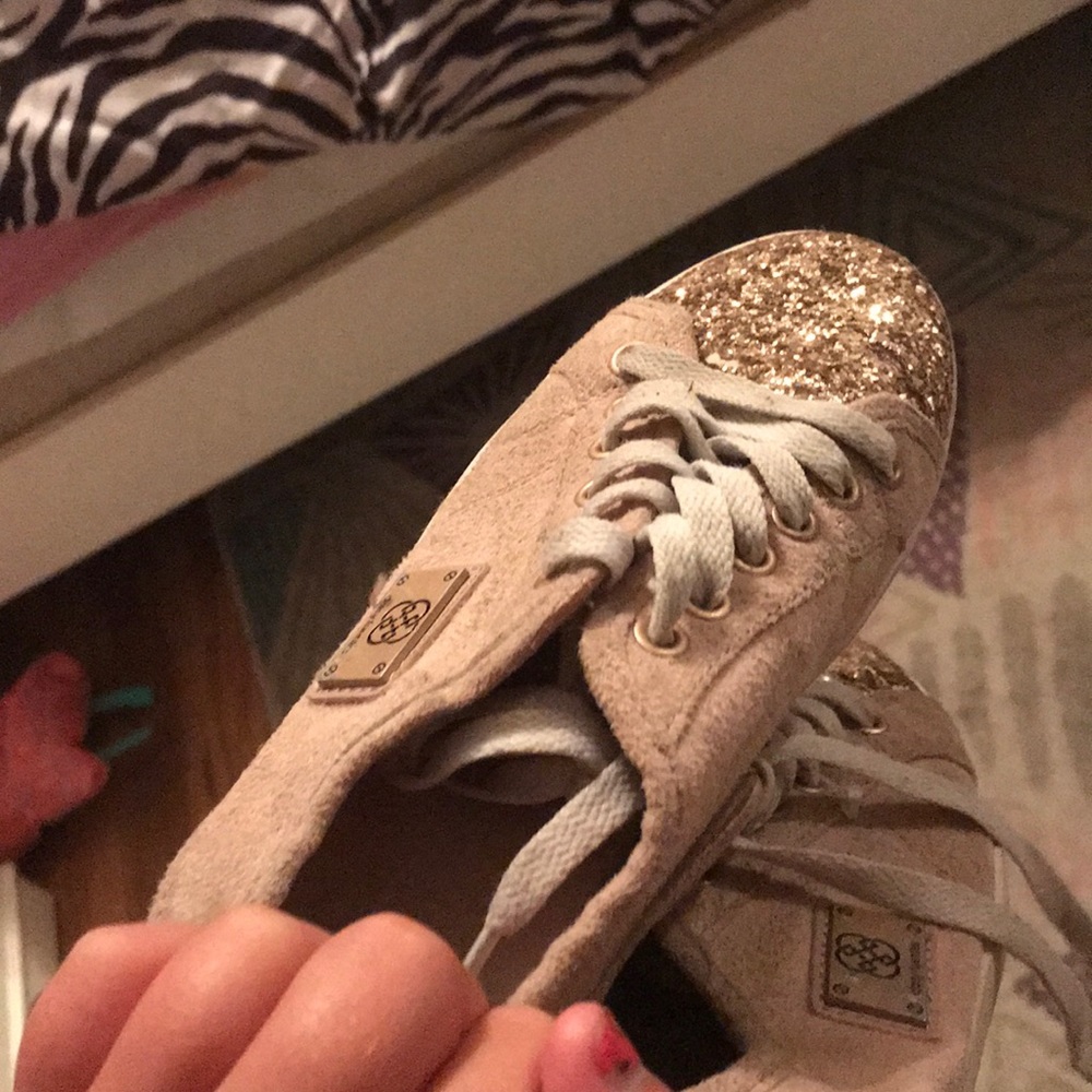 Pink glitter shoes